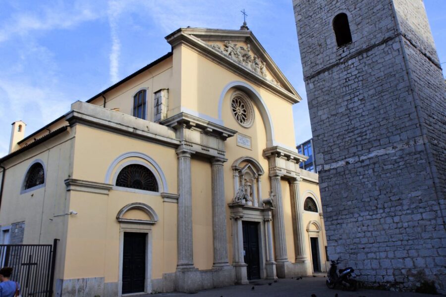 The Church of the Assumption of the Blessed Virgin Mary in Rijeka with its leaning tower